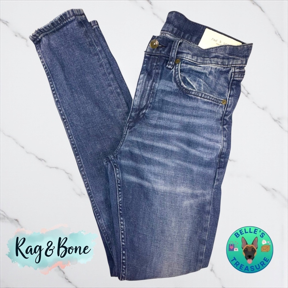 Rag & Bone Jeans Men's 30x32 Fit 1 Skinny Distressed Medium Wash Slim‎ Straight